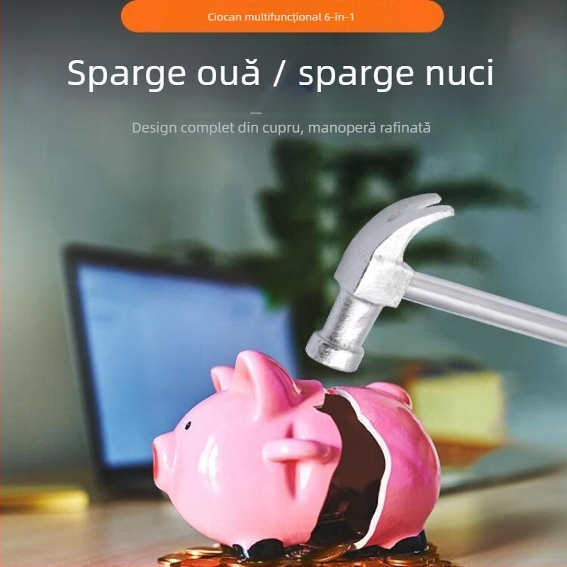 Rongji Ciocan Mini 6-în-1 cu șurubelnițe cruciforme și plate, unealtă practică pentru uz casnic