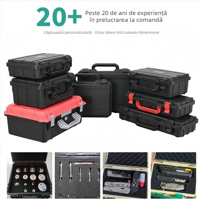 Cutie din plastic pentru unelte, cutie portabilă pentru instrumente de precizie, protecție etanșă împotriva prafului, apei și șocurilor