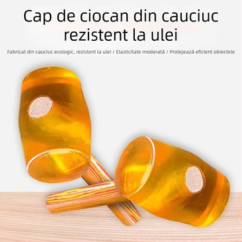 Ciocan din cauciuc cu mâner din lemn, pentru plăci și podele de marmură, montaj