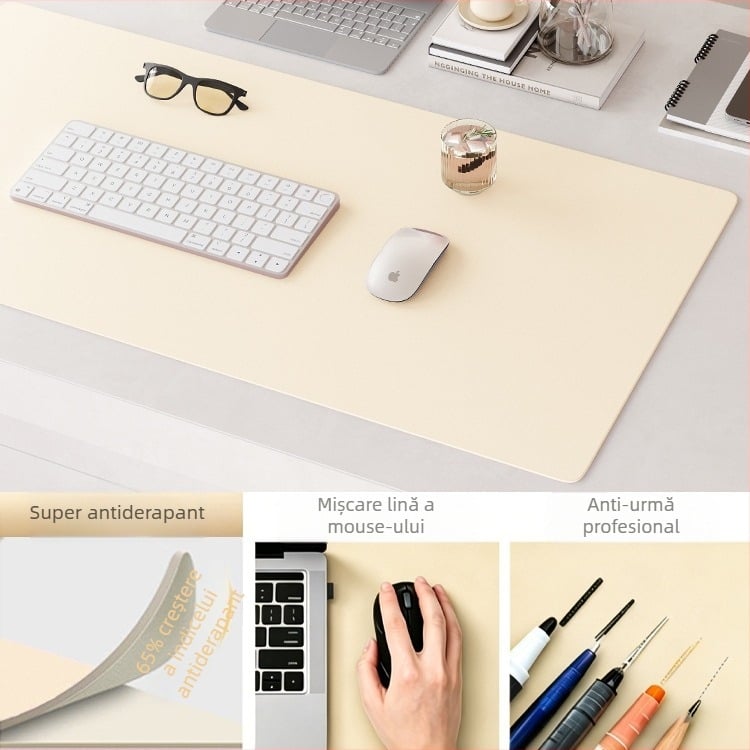 Padă pentru birou și mouse cu suprafață din silicon, impermeabilă și rezistentă la căldură, ușor de curățat, culoare solidă
