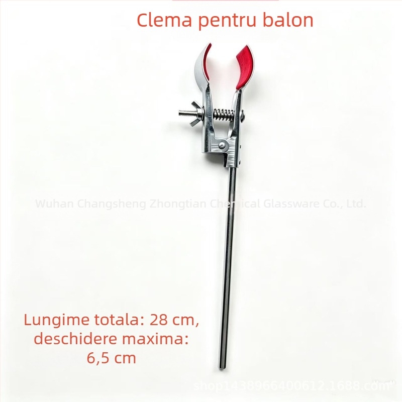Clema cu trei fălci, clemă medie pentru becher, clemă încrucișată, clemă pentru flacon cu șurub superior dublu, clemă universală, clemă pentru tubul de condensare, accesorii pentru suport de fier