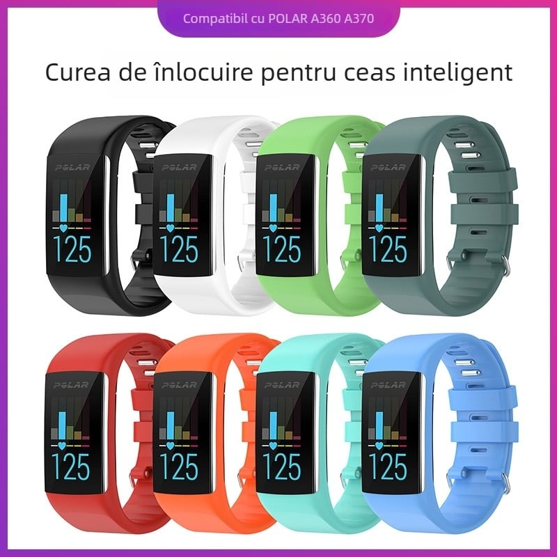 Brățară din silicon de înlocuire pentru ceas sport POLAR A360/A370, negru, lățime 21 mm