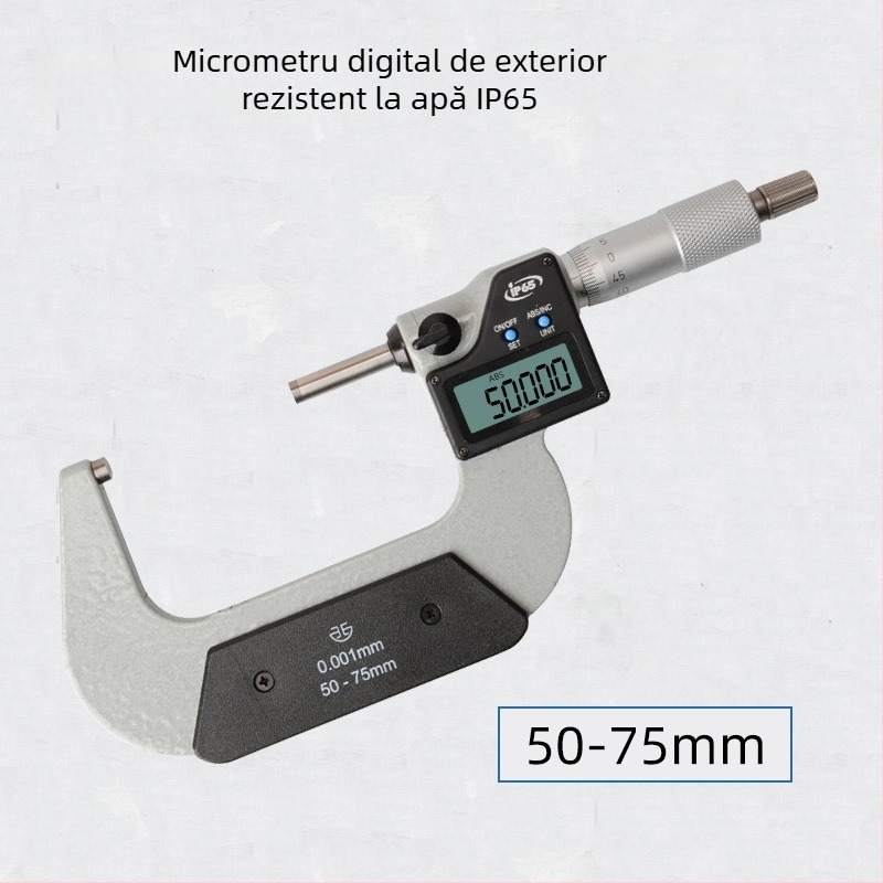 Micrometru exterior digital, interval 0–25–50–75–100 mm, măsurare de înaltă precizie a diametrului exterior