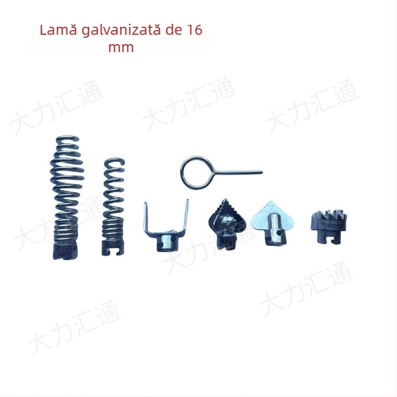 Set de 7 capete de tăiere galvanizate, rezistente la rugină, pentru deblocarea conductelor, 16 mm, accesorii pentru bormașină