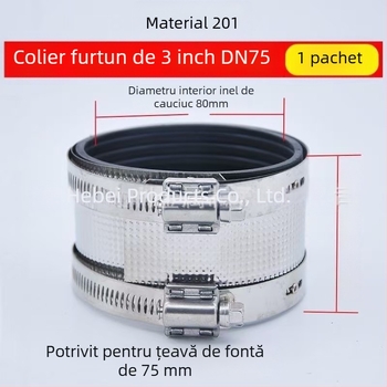 Colier pentru grupare țevi din oțel inoxidabil, fontă și PVC