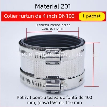 Colier pentru grupare țevi din oțel inoxidabil, fontă și PVC