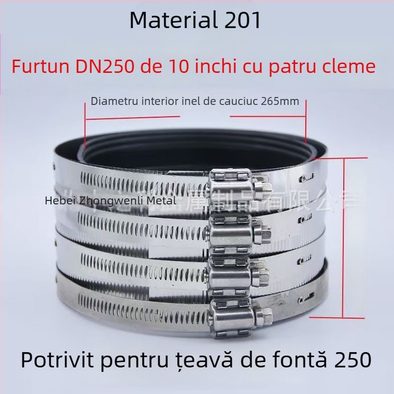 Colier pentru grupare țevi din oțel inoxidabil, fontă și PVC