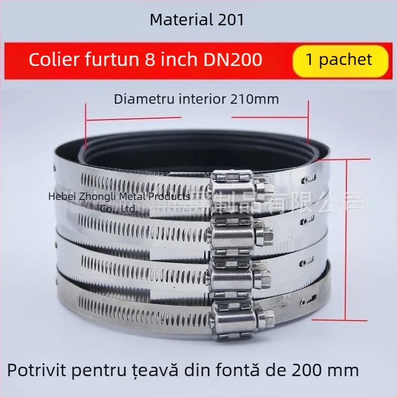 Colier pentru grupare țevi din oțel inoxidabil, fontă și PVC