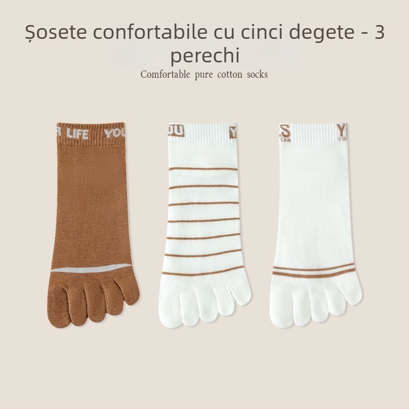 Șosete pentru bărbați cu degete separate, din bumbac, absorbante la transpirație, ușoare, de vară, lungime medie