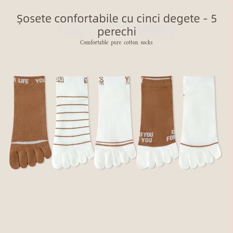 Șosete pentru bărbați cu degete separate, din bumbac, absorbante la transpirație, ușoare, de vară, lungime medie