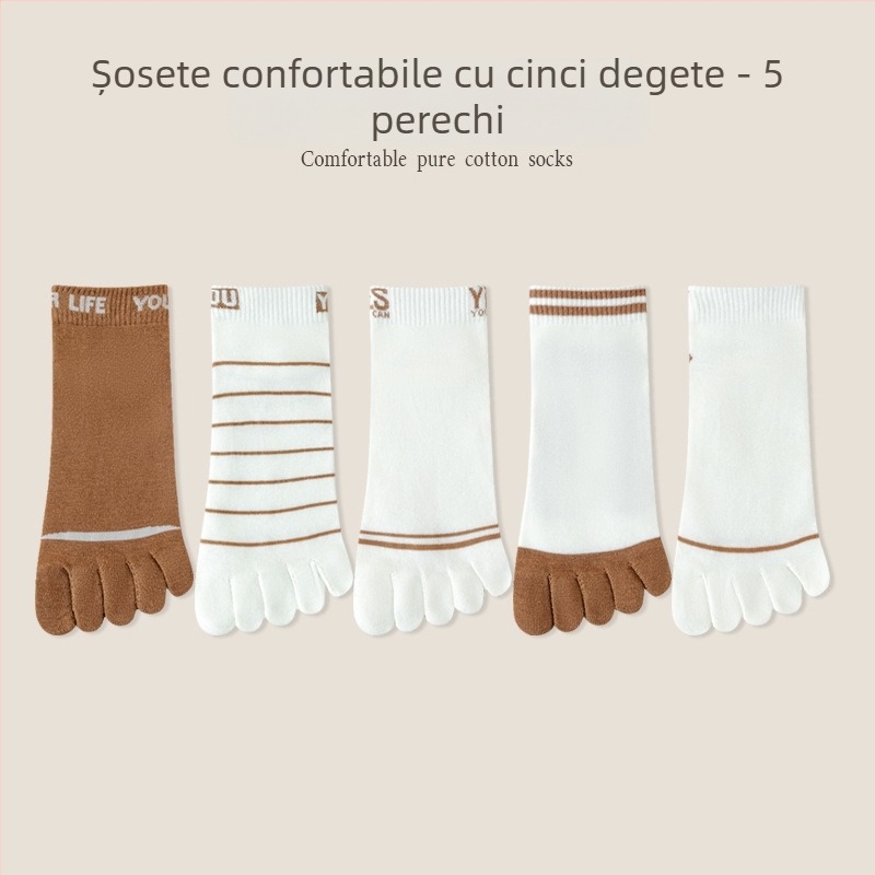 Șosete pentru bărbați cu degete separate, din bumbac, absorbante la transpirație, ușoare, de vară, lungime medie