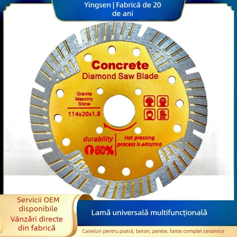 Disc de tăiere plăci 105/114, ceramic integral, disc de canelare pentru piatră, disc de tăiere beton