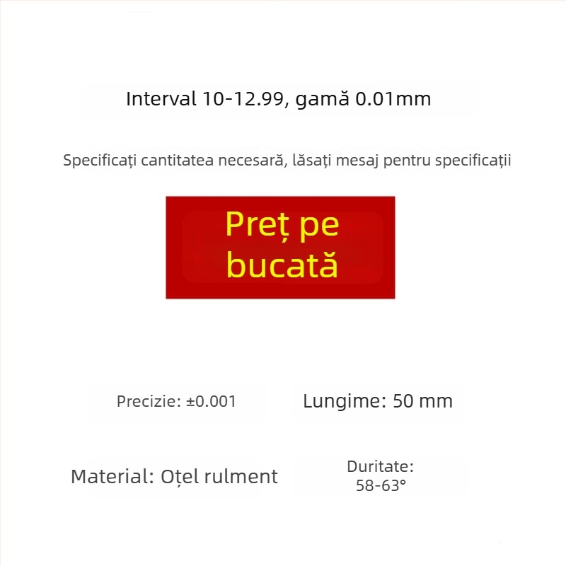 Calibru de ac de înaltă precizie, calibru standard pentru pini și dopuri, interval 0,1–30 (interval 0,01)