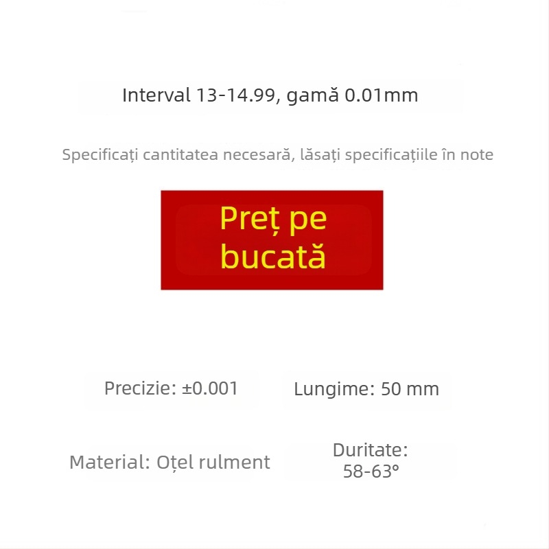 Calibru de ac de înaltă precizie, calibru standard pentru pini și dopuri, interval 0,1–30 (interval 0,01)