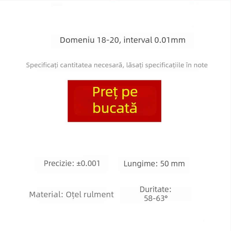 Calibru de ac de înaltă precizie, calibru standard pentru pini și dopuri, interval 0,1–30 (interval 0,01)