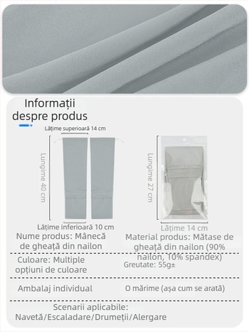 Manșete pentru ciclism, protecție solară UPF50, material Ice Silk, șnur reglabil