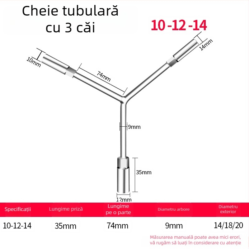 Cheie cu șurub universală în formă de Y, lungă – unealtă manuală triunghiulară multifuncțională pentru motociclete