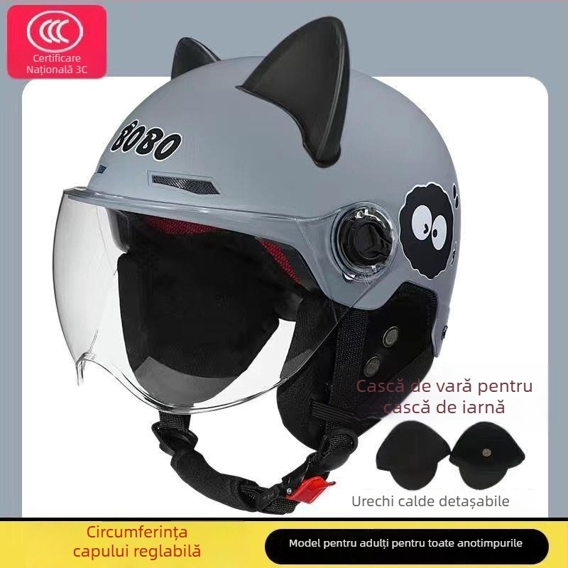 Cască pentru motocicletă electrică, certificare GB811-2022b, protecție solară de vară pentru bicicletă electrică, design drăguț pentru fete