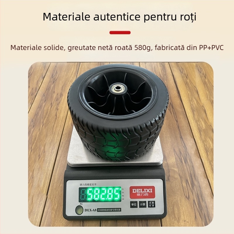 Roți pentru cărucior de camping cu rulmenți, roți din cauciuc, pliabile, mai late și mai groase