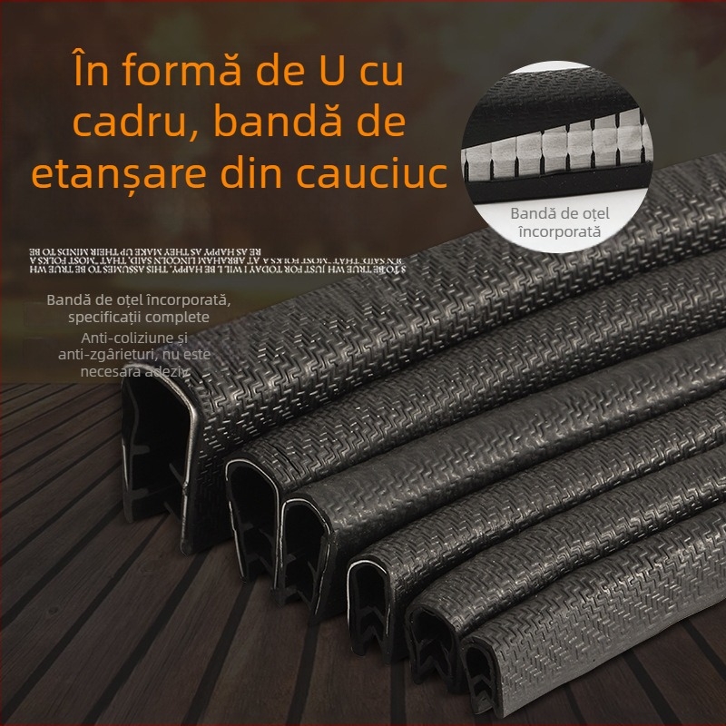 Bandă de etanșare din cauciuc nitril în formă de U pentru protecția marginilor cadrelor din tablă metalică