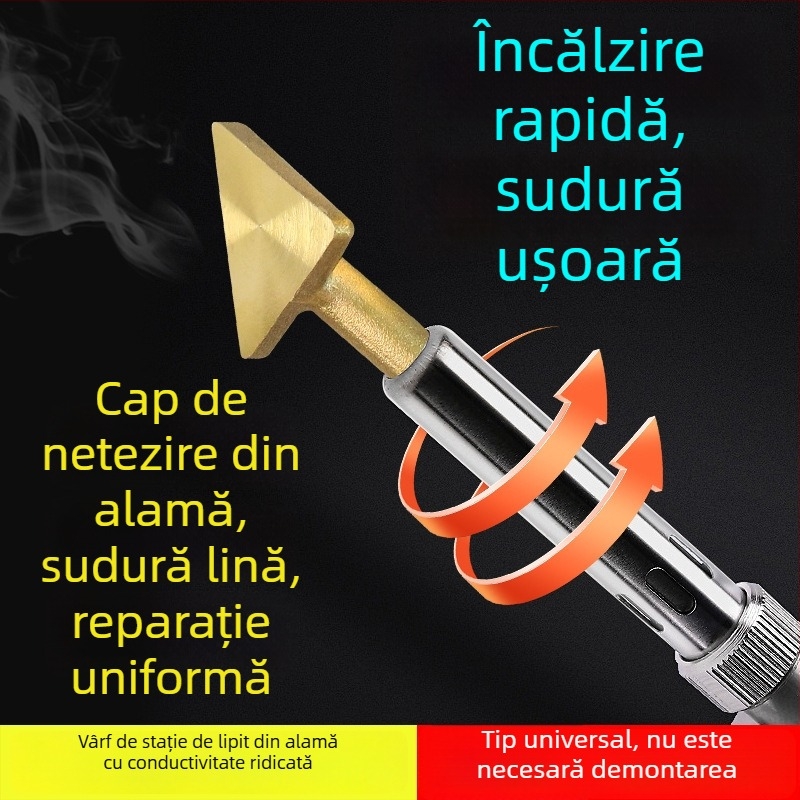 Unealtă de sudură pentru plastic, vârf triunghiular de netezire și vârf din cupru cu orificiu, pentru încălzire și netezire tijelor de sudură — reparare bara auto