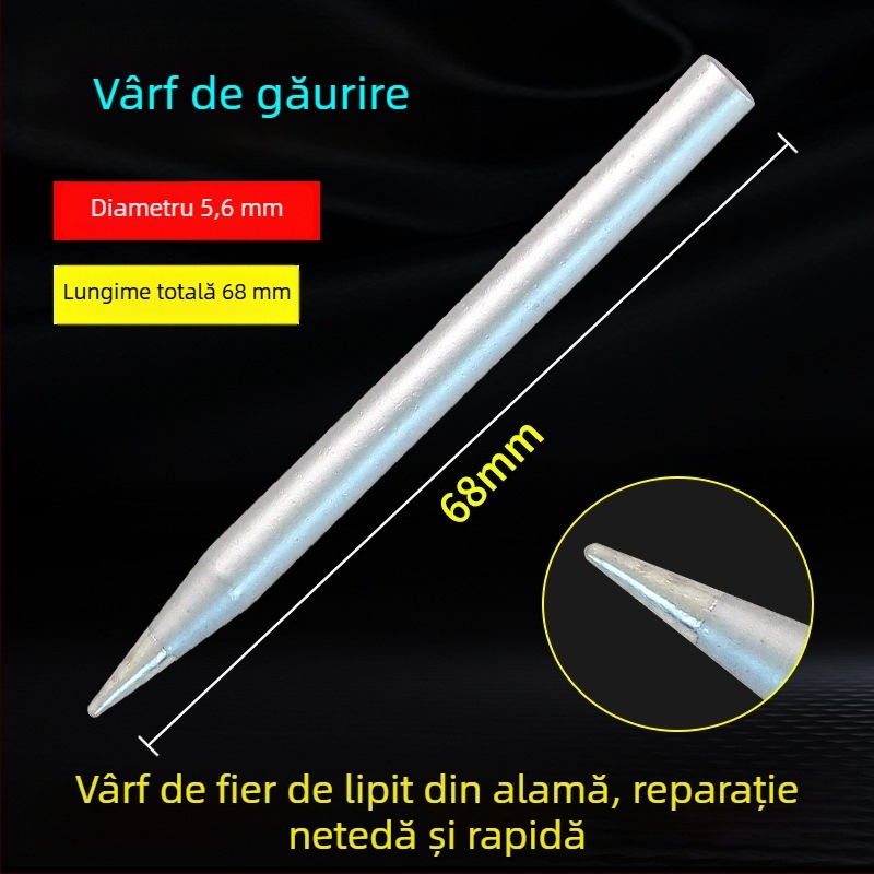 Unealtă de sudură pentru plastic, vârf triunghiular de netezire și vârf din cupru cu orificiu, pentru încălzire și netezire tijelor de sudură — reparare bara auto
