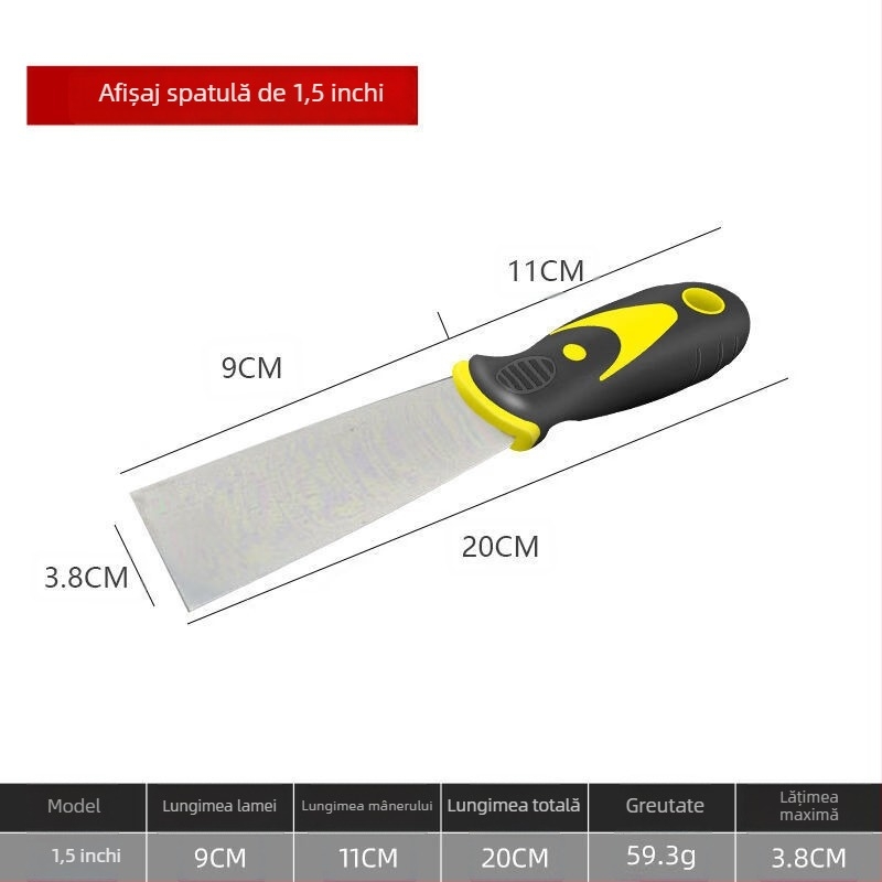 Cuțit de chit din oțel carbon, spatulă pentru ipsos, curățare și finisare oglindită