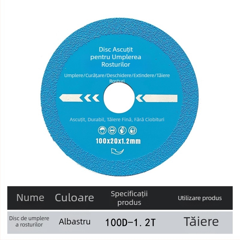 Disc diamant pentru tăierea și finisarea panourilor din piatră și a sticlei ultra-subțiri