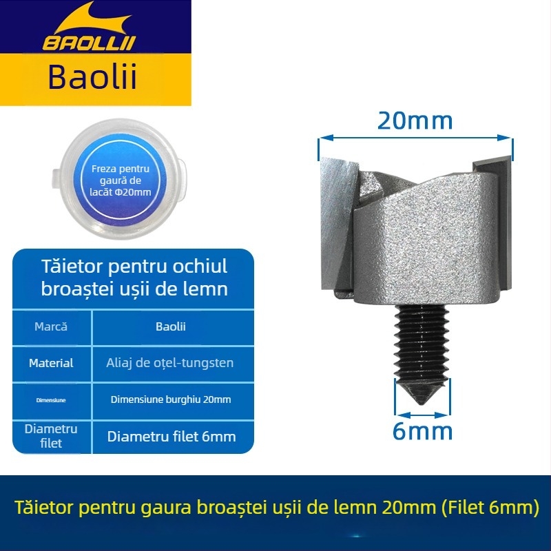 Treasure Blade Sharp Cuțit mortise pentru ușă din lemn – freză pentru tâmplă pentru deschiderea orificiului cheii