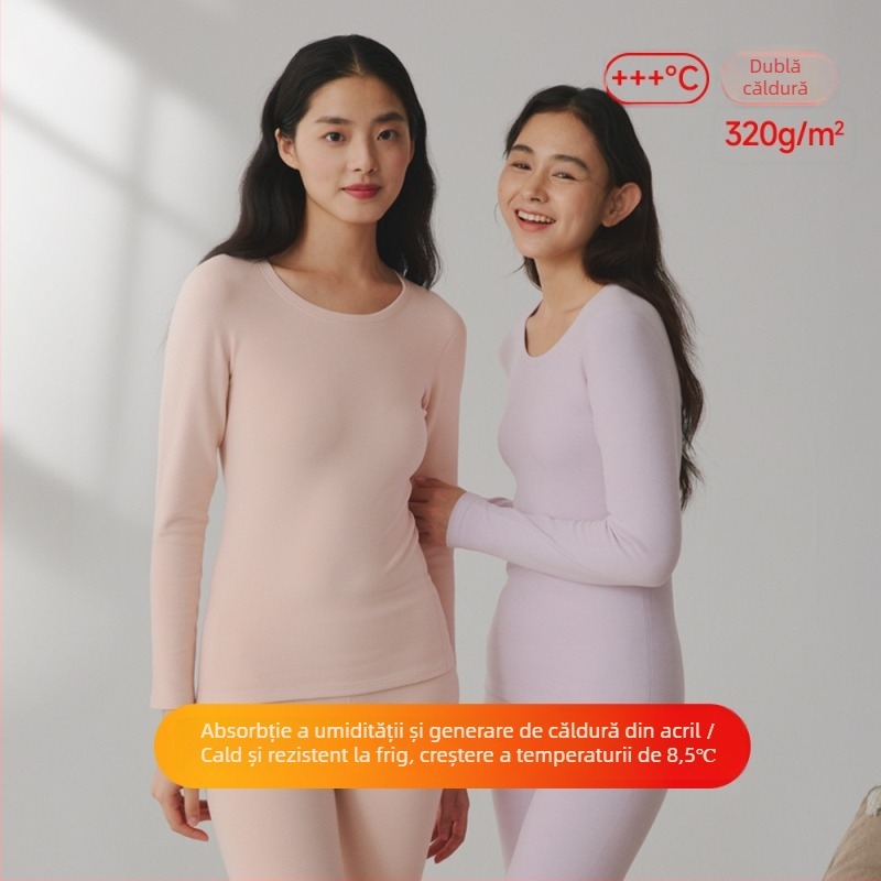 Set de lenjerie termică unisex, cu evacuare a umezelii și căptușeală fleece, grosime suplimentară pentru toamnă
