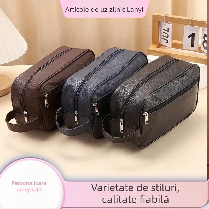 Geantă de toaletă din PU impermeabilă, unisex, cu capacitate mare, pentru călătorii.
