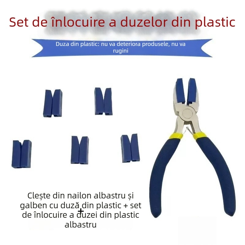 Set de clește pentru bijuterii: clește cu nas plat, cap din nailon/plastic, clește multifuncțional pentru DIY
