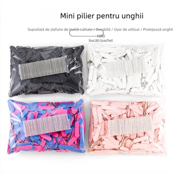 Pilă de unghii mini din lemn, cu două fețe, pentru modelare și lustruire