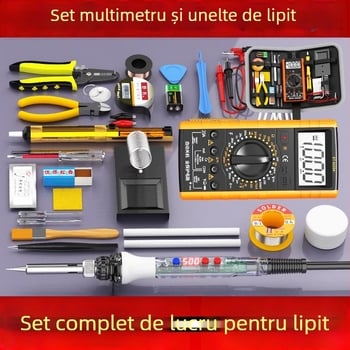 Kit multimetru cu afișaj digital și fier de lipit cu temperatură reglabilă pentru reparații de electronică acasă, set de unelte cu cutie