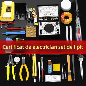 Kit multimetru cu afișaj digital și fier de lipit cu temperatură reglabilă pentru reparații de electronică acasă, set de unelte cu cutie