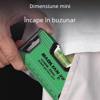 Baolian riglă de nivel mini, cu magnet, precizie înaltă, din aliaj de aluminiu, multifuncțional