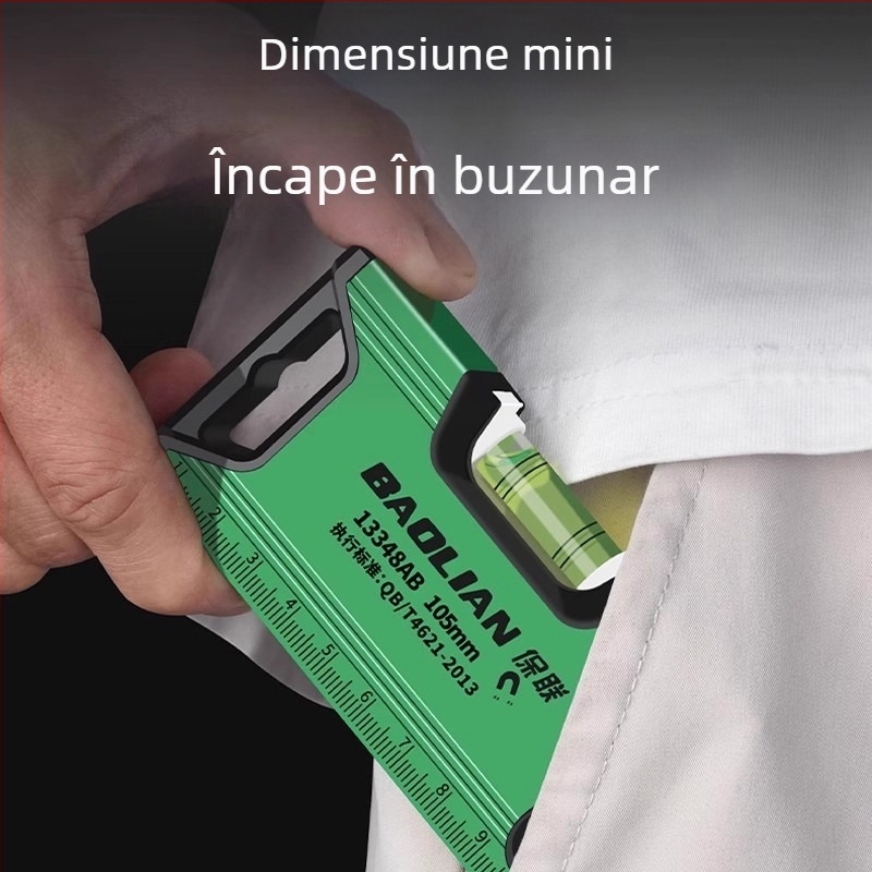 Baolian riglă de nivel mini, cu magnet, precizie înaltă, din aliaj de aluminiu, multifuncțional