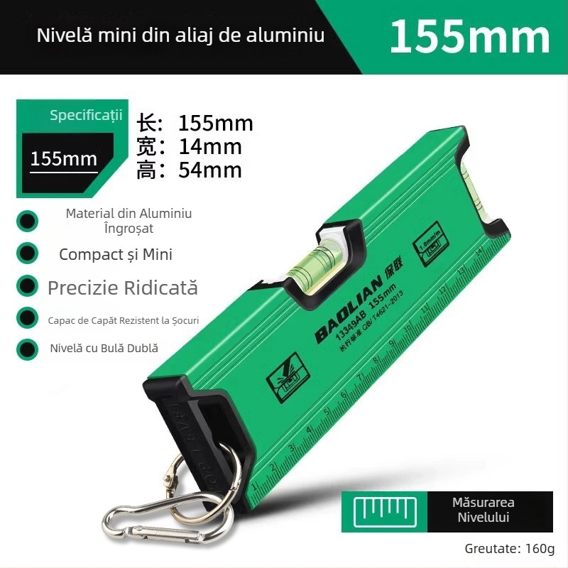 Baolian riglă de nivel mini, cu magnet, precizie înaltă, din aliaj de aluminiu, multifuncțional