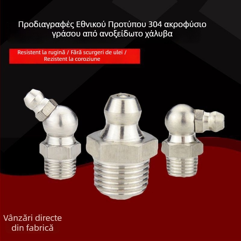 Duza metalică pentru pistolul de ungere, duză dreaptă pentru excavator, duze manuale M6/M8/M10, set complet de accesorii