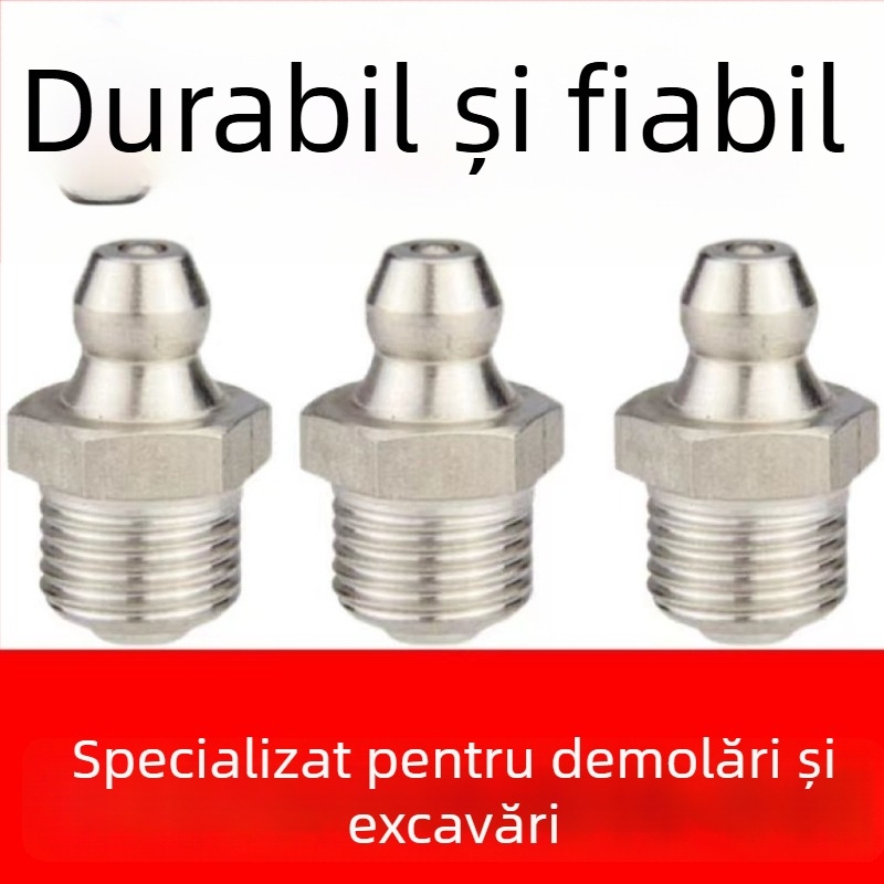 Duza metalică pentru pistolul de ungere, duză dreaptă pentru excavator, duze manuale M6/M8/M10, set complet de accesorii