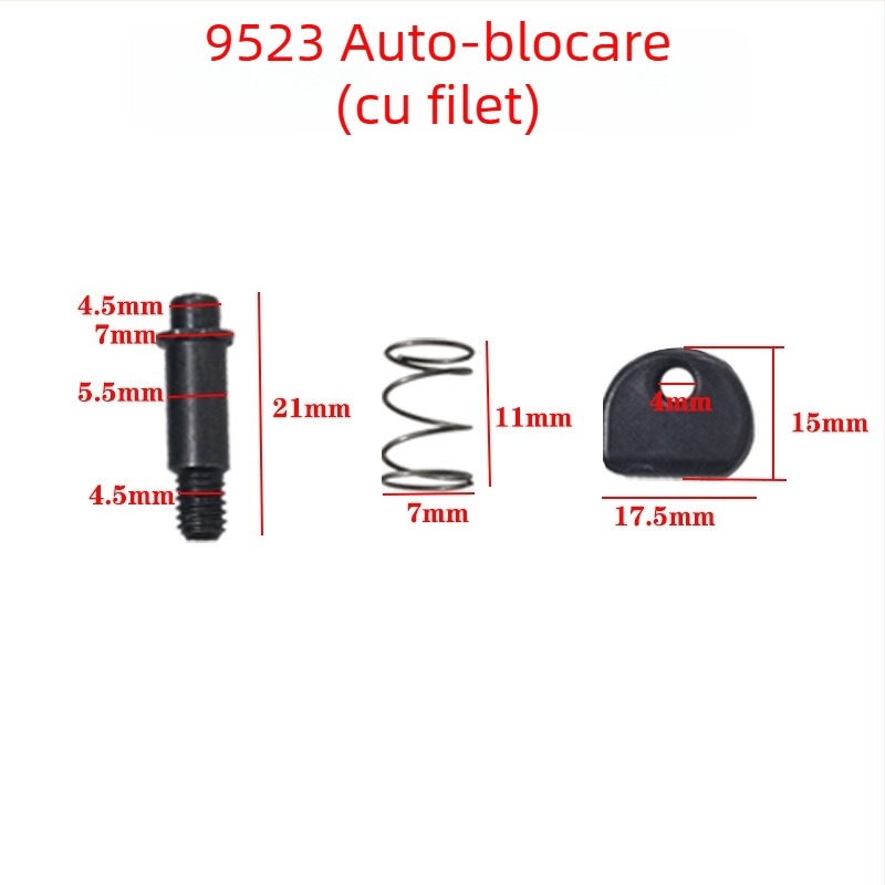 Set pini și butoane cu autoblocare pentru carcasa capului de la șlefuitorul unghiular, compatibil cu modelele 6-100 și 9523