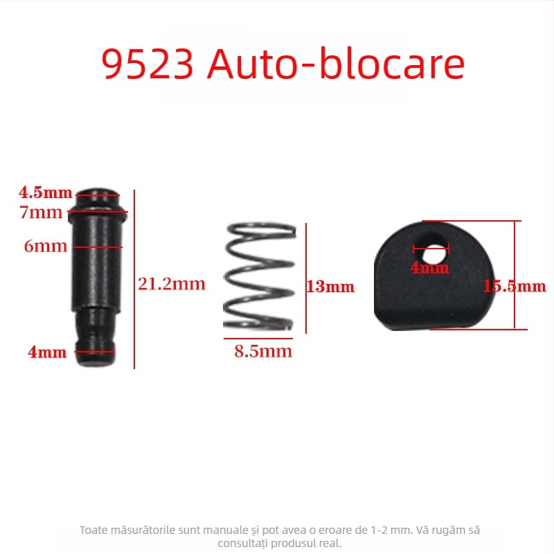 Set pini și butoane cu autoblocare pentru carcasa capului de la șlefuitorul unghiular, compatibil cu modelele 6-100 și 9523