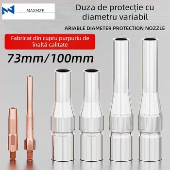 Duză de reducere pentru pistol MIG, 350A, conică de 70 mm, prelungită, conductivă de protecție