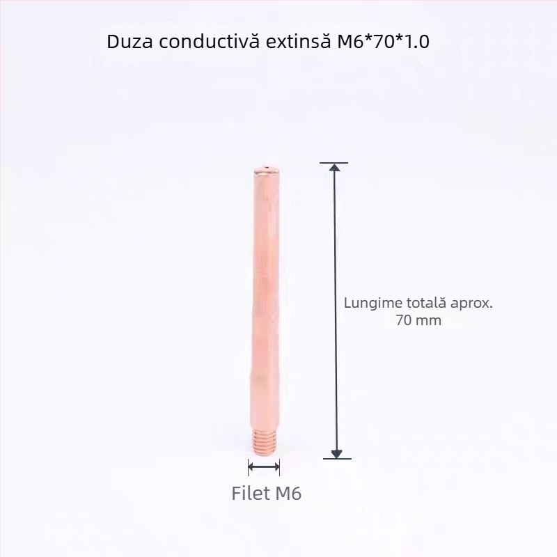 Duză de reducere pentru pistol MIG, 350A, conică de 70 mm, prelungită, conductivă de protecție
