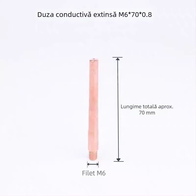 Duză de reducere pentru pistol MIG, 350A, conică de 70 mm, prelungită, conductivă de protecție