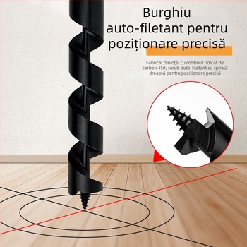 Burghiu helicoidal manual pentru tâmplărie, burghiu extins, expander de găuri exterior ultrahard, deschizător manual pentru găuri adânci
