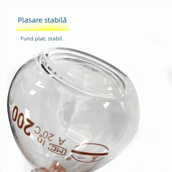 Flacon volumetric din sticlă, clasa A, alb, cu linie de gradație unică; variantă maro