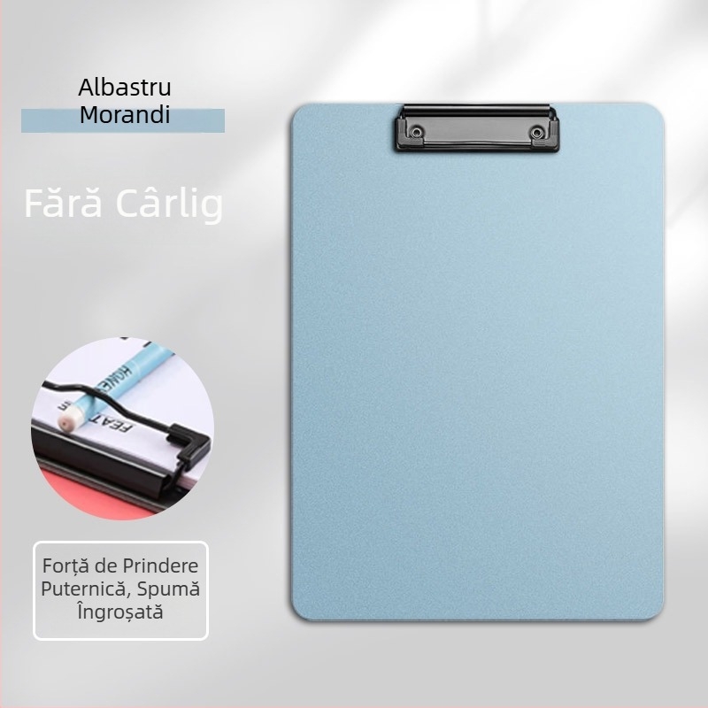 Mapă A4 cu clemă puternică și planșă de scriere, clipboard multifuncțional, plastic dur