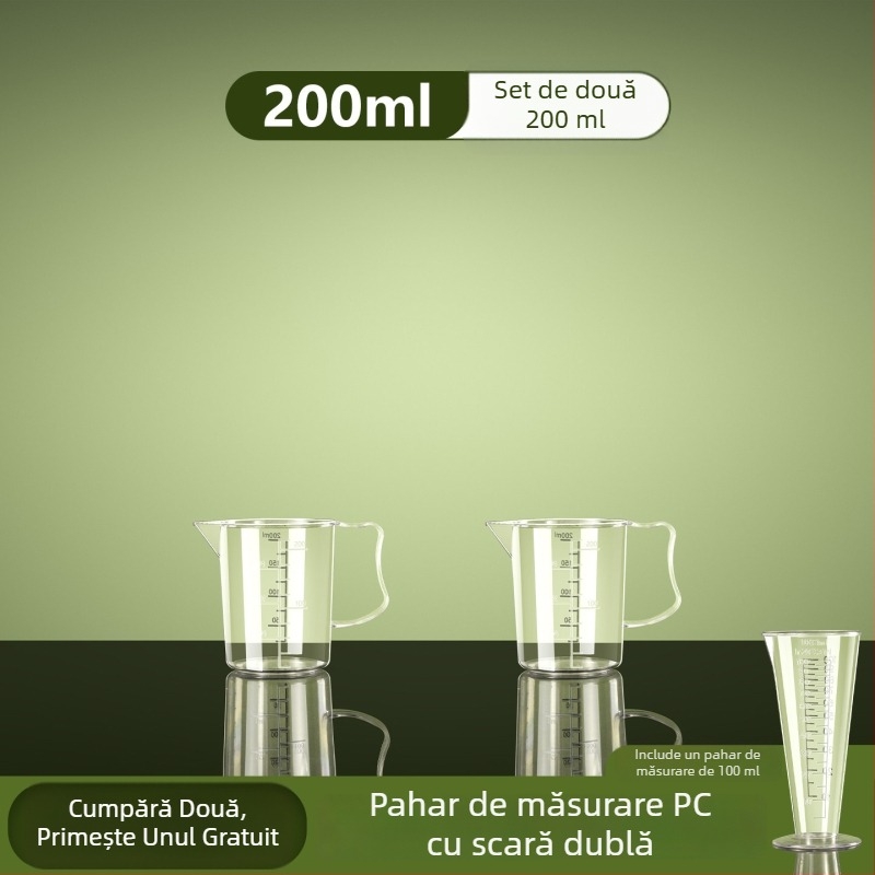 Cana de măsură din PC acrilic cu scară, cilindru plastic cu capacitate mare pentru cofetării și magazine de ceai cu lapte
