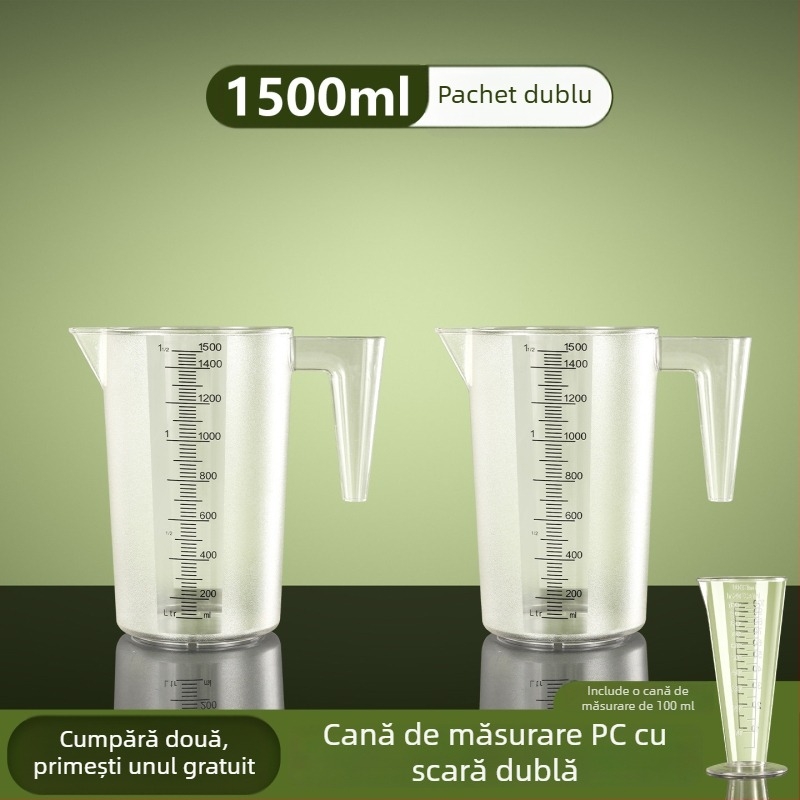 Cana de măsură din PC acrilic cu scară, cilindru plastic cu capacitate mare pentru cofetării și magazine de ceai cu lapte